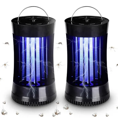 Produktbild von 2er Set Insektenvernichter Elektrisch USB Mückenlampe Insektenlampen Mückenkiller Indoor Outdoor Camping, Schwarz