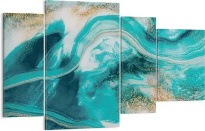 Produktbild von Bild auf Leinwand - Leinwandbild - 4 Teile - Wasser Meer Ozean - 120x70cm - Wand Bild - Wanddeko - Wandbilder - Leinwanddruck - Bilder - Wanddekoration - Leinwand bilder - Wandbild - DL120x70-5108