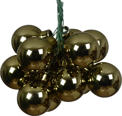 Produktbild von Weihnachtskugeln am Draht 2cm Glas 12 Stück - Rosmarin glänzend