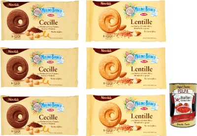 Produktbild von Testpaket Mulino Bianco Cecille und Lenticclle 6x 220g kekse + Italian gourmet polpa 400g