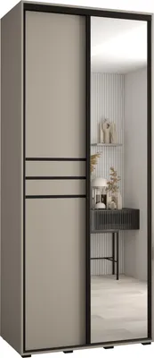 Produktbild von Kryspol Dakota 11 Schrank, zwei Türen - 235,2x100x60cm - Kaschmir Schwarz
