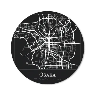 Produktbild von MuchoWow® Mauspad Mousepad Karte - Osaka - Stadtplan 50x50 cm - Mousepads - Maus Mat - Pad - Mausunterlage - Vinyl