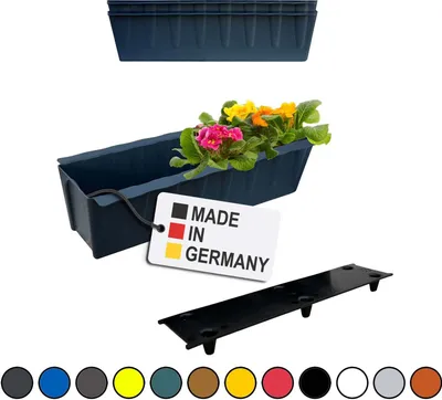 Produktbild von BURI 2 Euro-Paletten Blumenkästen-Einsätze inkl. Bewässerungsmatte | 37,3cm Anthrazit | Pflanzkasten für Europalette Palette | Balkonkasten | Blumentopf | aus stabilen Kunststoff |  Germany