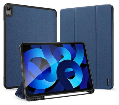 Produktbild von DUX DUCIS Domo Tablet Hülle mit faltbarem Cover mit Smart Sleep Funktion für iPad Air 2020 Ständer Blau (kein Smart Sleep)