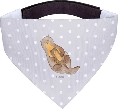 Produktbild von Mr. & Mrs. Panda Halstuch Otter Kind - Grau Pastell - Geschenk, Mutter, Mama, Hunde-Halstuch, Für Hunde, Tochter, Familie, Baby, Hundehalstuch, Hund