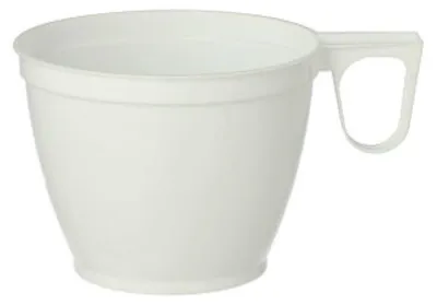 Image de PAPSTAR Tasses à café en plastique, avec poignée, blanc, 0,18 l