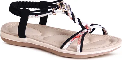 Produktbild von topschuhe24 3037 Damen Riemchen Sandalen Glitzer, Farbe:Schwarz, Größe:38 EU