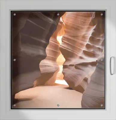 Produktbild von Wallario Lichtschutzbild, Dekorativer Sichtschutz Sonnenschutz 96 x 100 cm mit Motiv: Antelope Canyon Arizona  USA - Verdunklung ohne Bohren