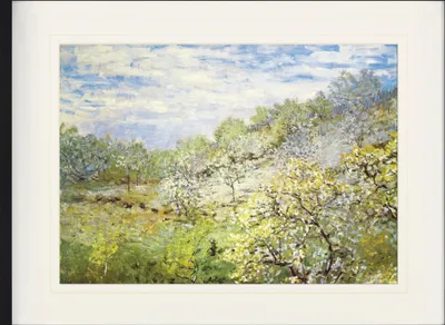 Produktbild von Claude Monet Gerahmtes Bild Mit Edlem Passepartout | Wand-Bilder | Im Bilderrahmen - Apfelbäume In Blüte, 1873 (60 x 80 cm)
