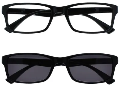 Produktbild von OPULIZE Die Lesebrille Unternehmen Schwarz Leser Mit Passenden Sonne Leser Wert Doppelpack Herren Frauen UVSR2092BK +3,00