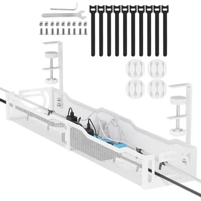 Produktbild von Kabelkanal 64 cm - Kabelmanagement - Unter dem Tisch - Selbstklebend - Geeignet für Büro/Zuhause - Einfach zu installieren - Kabelorganizer