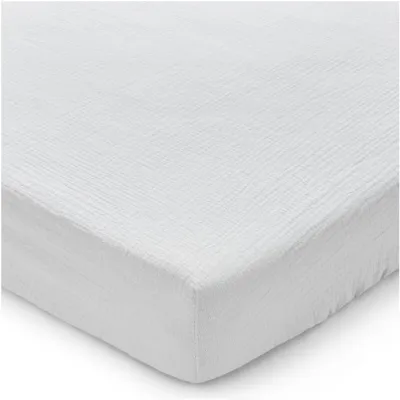 Produktbild von Grey Musselin Spannbettlaken 120x60cm