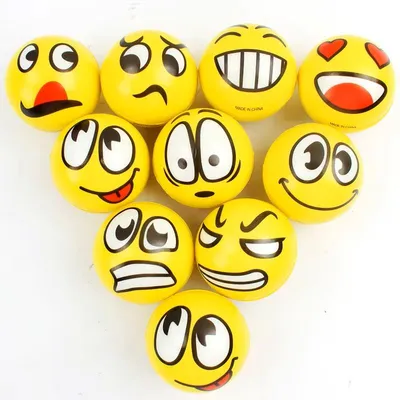 Produktbild von Anti-Stress Bälle 10er-Set Quetschball Emoji Mitgebsel Kinder