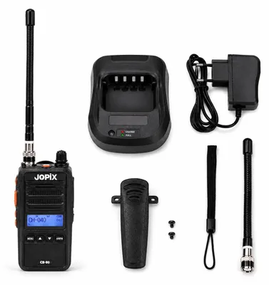 Obrázek produktu pro Jopix CB-80, přenosné CB rádio s podporou více standardů – 27 MHz, AM/FM, 4
