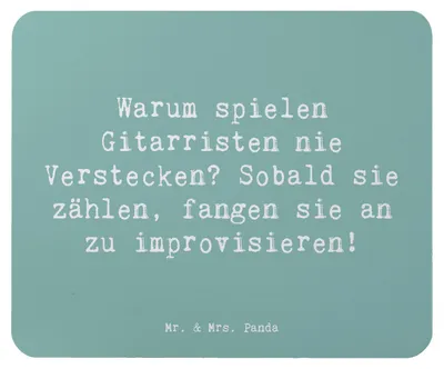 Produktbild von Mr. & Mrs. Panda Mauspad Spruch Gitarre Improvisation - Meeresbrise - Geschenk, Mouse Pad, Mousepad, laptop, Liebe, Musikinstrument, Musik, Lernen, Abenteuer, mausteppich