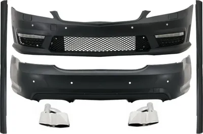 Produktbild von Bodykit für Mercedes S W221 2005-2011 LWB Seitenschweller Auspuff Tipps Chrom.