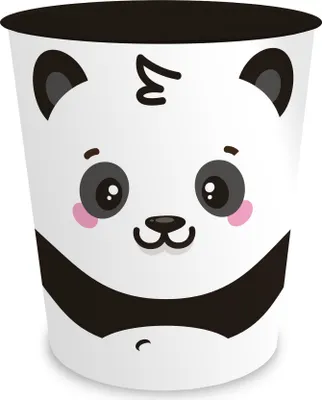 Produktbild von itenga Papierkorb Tiermotiv - PANDA - Kawaii Design - ca 11 Liter