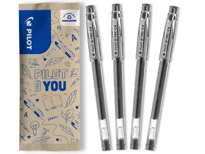 Produktbild von PILOT G-Tec C4 0.4 Gelschreiber 4er Set – 0.2mm, nachfüllbar, Farbe Schwarz