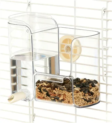 Obrázok produktu pre Krmítko pre vtáky do klece, 2-v-1 krmítko a dávkovač vody, pre vtáčiu klec