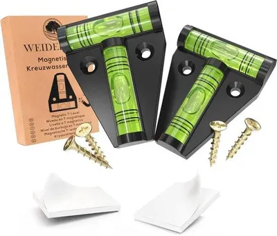 Productafbeelding van Famanu Waterpasset, 2 stuks - Magnetische mini-waterpassen voor caravans en campers