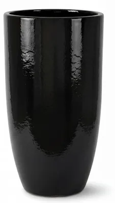 Produktbild von Provencelia Keramik Pflanzkübel Eiffel Schwarz, Ø37 x H70 cm, frostbeständig, handgefertigt, glasiert, Outdoor, Garten, Terrasse, winterfest
