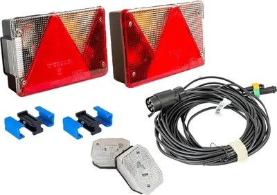 Produktbild von ASPÖCK und MANTES Anhänger Beleuchtungsset Multipoint IV Rückleuchten Flexipoint I Begrenzungsleuchten 7 poliger Stecker 7 m