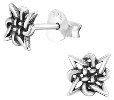 Produktbild von Keltische Ohrstecker Männer: Knoten Ohrringe Silber 925