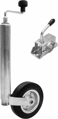 Produktbild von WINTERHOFF Set Stützrad ST48-200VB mit KLE48, 150 kg, Rohr 48 mm, Höhe 505-725 mm, verzinkt, komplette Rangierhilfe, für PKW-Anhänger