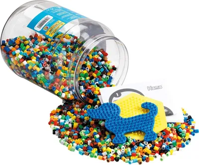 Produktbild von Hama Bügelperlen midi + Stiftplatten Kunststoffdose türkis 5,0 mm 7.000 Bügelperlen