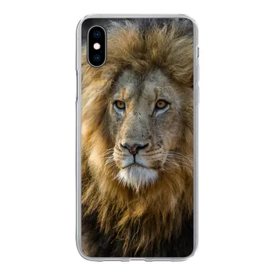 Produktbild von MuchoWow® Handyhülle Schutzhülle Hülle für iPhone Xs Löwe - Porträt - Wild Silikon Softcase Handy Hülle - Handytasche