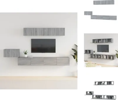 Produktbild von vidaXL 5-tlg. TV-Schrank-Set Grau Sonoma Holzwerkstoff -  TV-Möbel