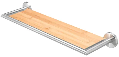 Productafbeelding van Bremermann PIAZZA BAMBUS badkamerserie - Badkamerplank met frame, inclusief bevestigingsset, roestvrij staal