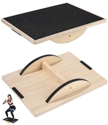 Image de Planche d'équilibre en bois, planche d'équilibre antidérapante pour adultes, planches de gymnastique