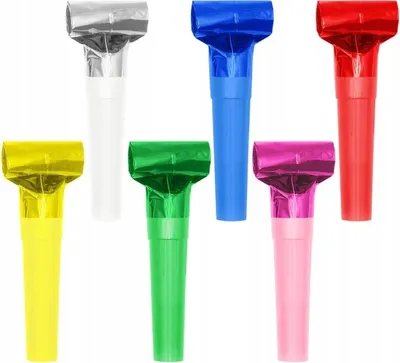 Image de Sifflets de fête colorés pour fête d'anniversaire 6St