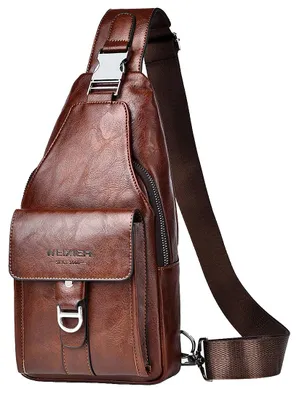 Produktbild von A-QMZL Schultertasche für Herren, Brusttasche, Kunstleder, Umhängetasche, lässig,