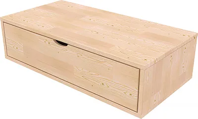 Produktbild von Aufbewahrungswürfel Holz 100x50 cm + Schublade - Roh (ohne Lack)