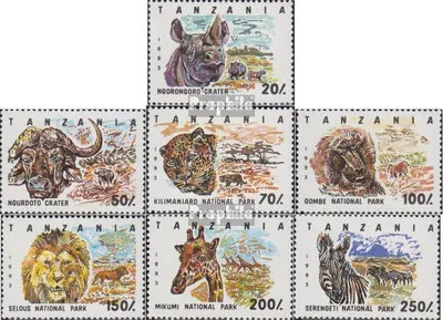 Produktbild von Briefmarken Tansania 1993 Mi 1607-1613 (kompl.Ausg.) postfrisch Nationalparks