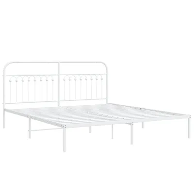 Produktbild von Bettgestell mit Kopfteil Metall Weiß 183x213 cm