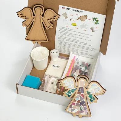Produktbild von NKlaus DIY Mosaik Bastelset Engel 10tlg. Spielzeug Kinder & Erwachsene Craft Kit Puzzle Mosaikkunst 15245