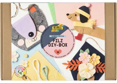 Produktbild von folia Filz DIY-Box Rainbow Edition 36-teilig