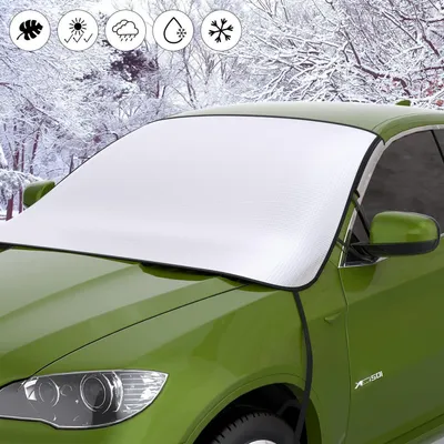Immagine prodotto di Copertura per parabrezza auto, 175x120 cm, colore argento, protezione contro neve, gelo, raggi UV e polvere