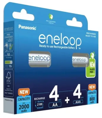 Produktbild von eneloop Kombipack BK-KJMCDE44E 4x AA + 4x AAA eneloop Zellen