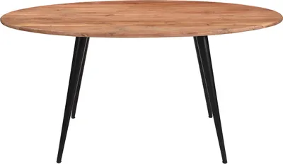 Produktbild von Miliboo - Ovaler Esstisch aus massivem Akazienholz und Metall B160 cm OBALI