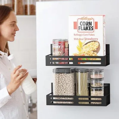 Immagine prodotto di Set di organizer magnetici da cucina con 2 ganci neri