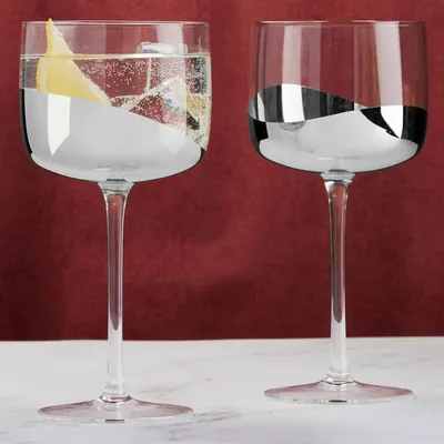 Productafbeelding van Anton Studio Designs Wave ginbekers, zilver – set van 2