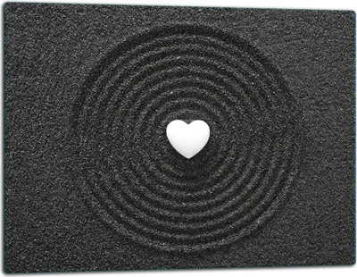 Produktbild von Glasschneidebrett Herdabdeckplatte Glaskeramikkochfeld Universal 52x40 cm Schwarz Herz