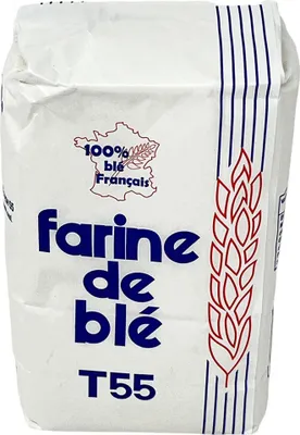 Obrázok produktu pre Pšeničná múka Farine De Blé T55 (550) z Francúzska - 1 kg pre najlepšie výsledky pečenia
