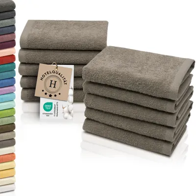 Produktbild von 10er Set Seiftücher, Baumwolle, 30x30 cm, 420g/qm, hellbraun (braun)