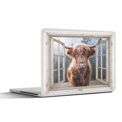 Produktbild von MuchoWow® Laptop Aufkleber Sticker Cover Schottischer Highlander - Ansicht - Vista 32.5x23.5 cm - Sticker für Laptop - Selbstklebend