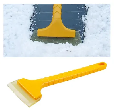 Obrázek produktu pro Odstraňovač námrazy na okna automobilů, zimní provedení, dlouhá rukojeť, ergonomická měkká rukojeť, lopata na sníh